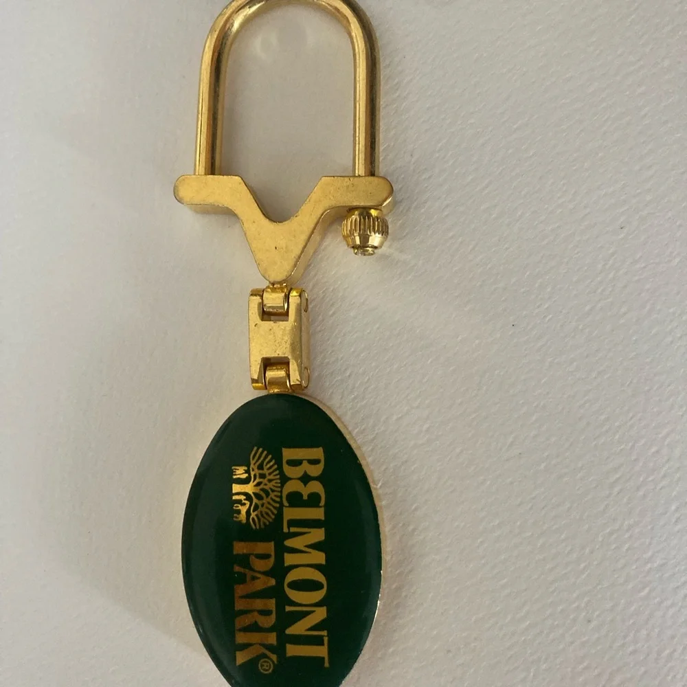 Belmont Park Gold and Green Keychain
